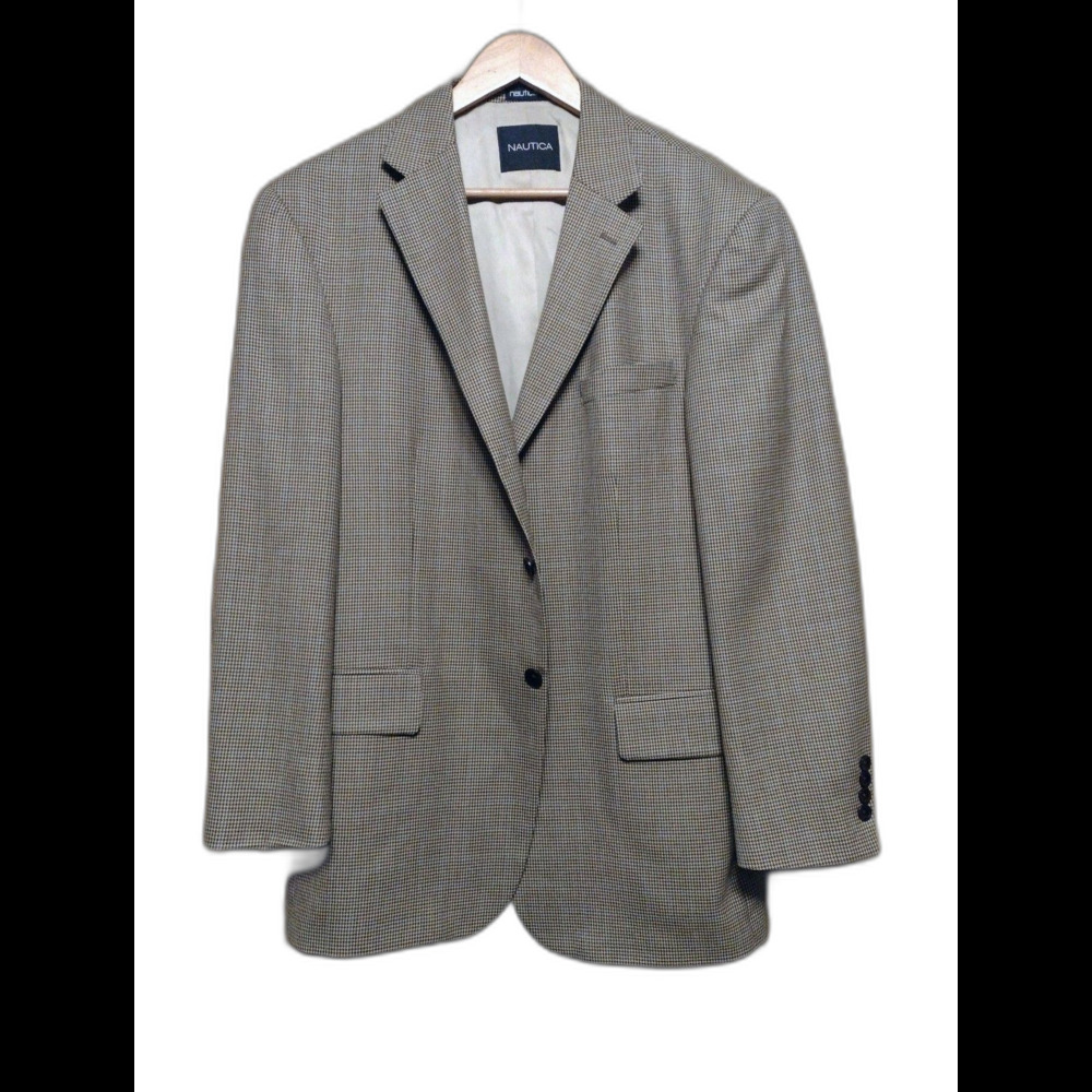 Nautica 43R 3 button houndstooth plaid blazer NWOT